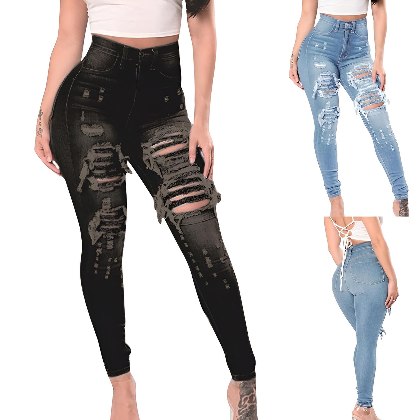 Calliope | Skinny Ripped Denim Jeans
