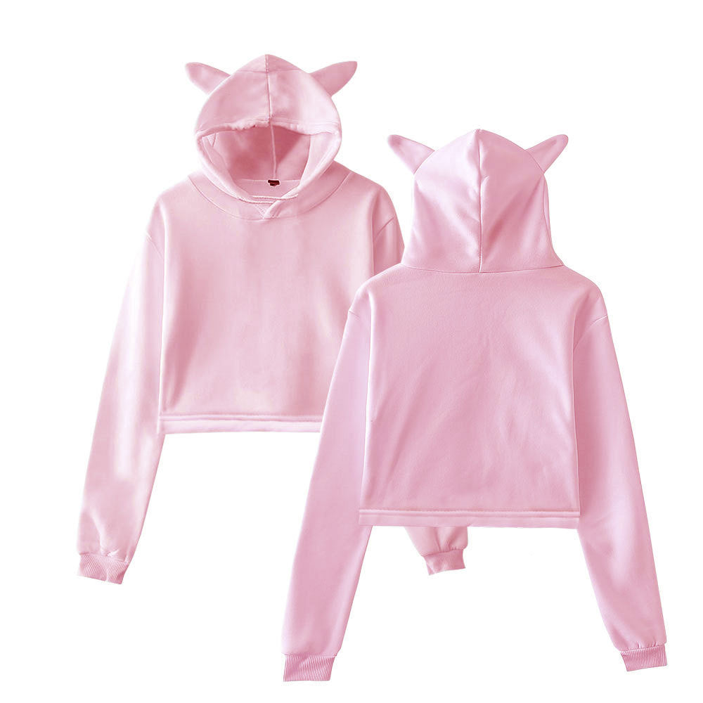 Mabel | Long Sleeve Crop Hoodie Sweatshirt