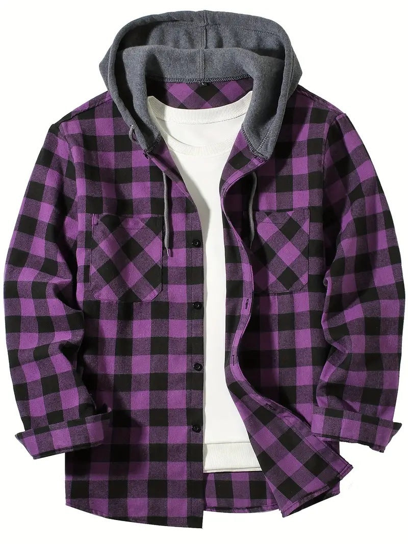Caleb | Plaid Hooded Shirt