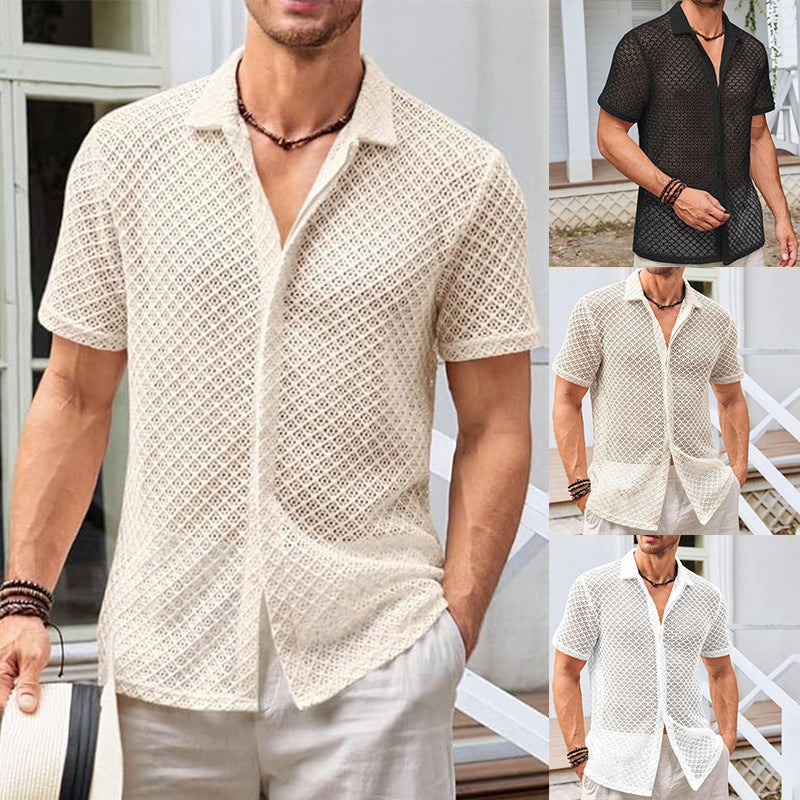 Elijah | Summer Mesh Lapel Shirt