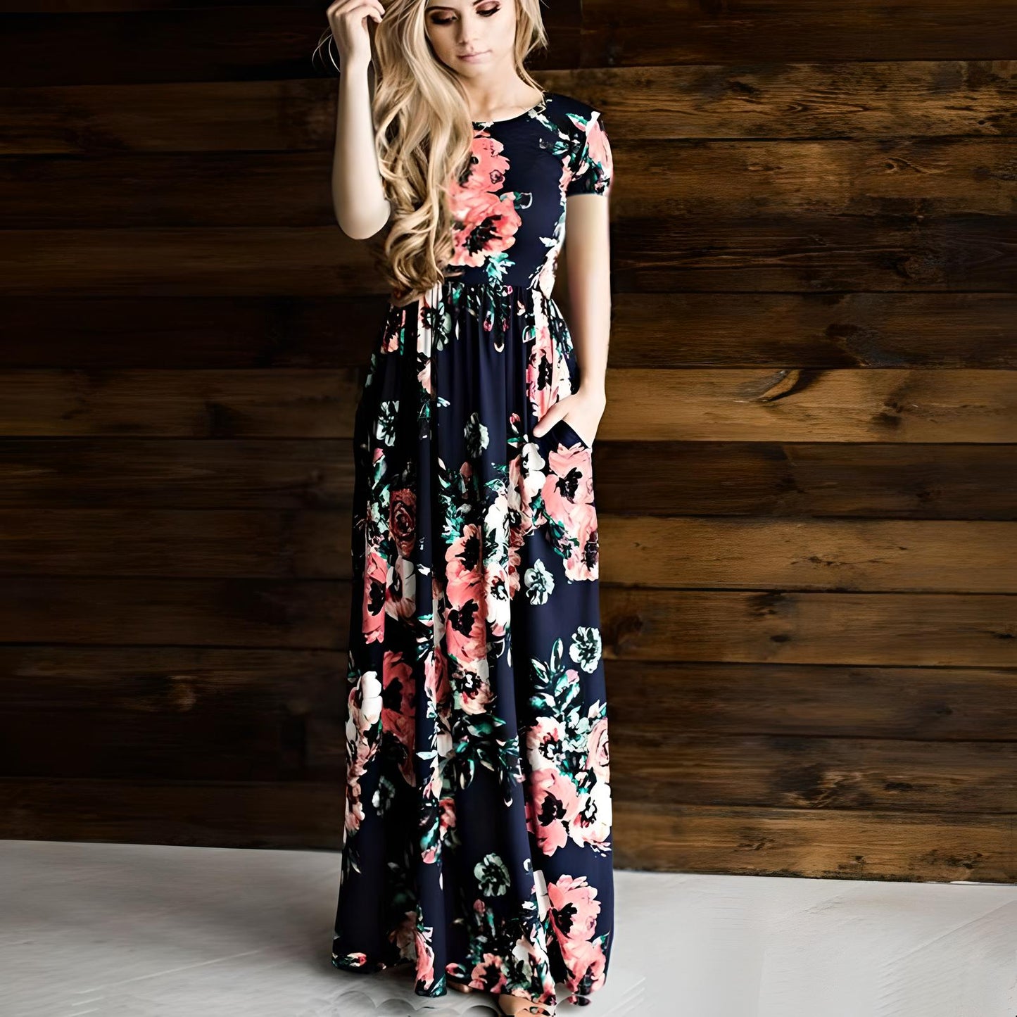 Olympia | Women’s Plus Size Boho Floral Maxi Dress