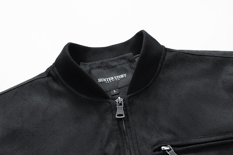 Isaac | Suede Stand Collar Jacket