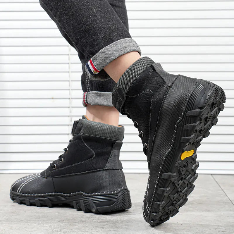 Arlo | Men’s Lace-Up Snow Boots – Waterproof Fleece Winter Work Shoes