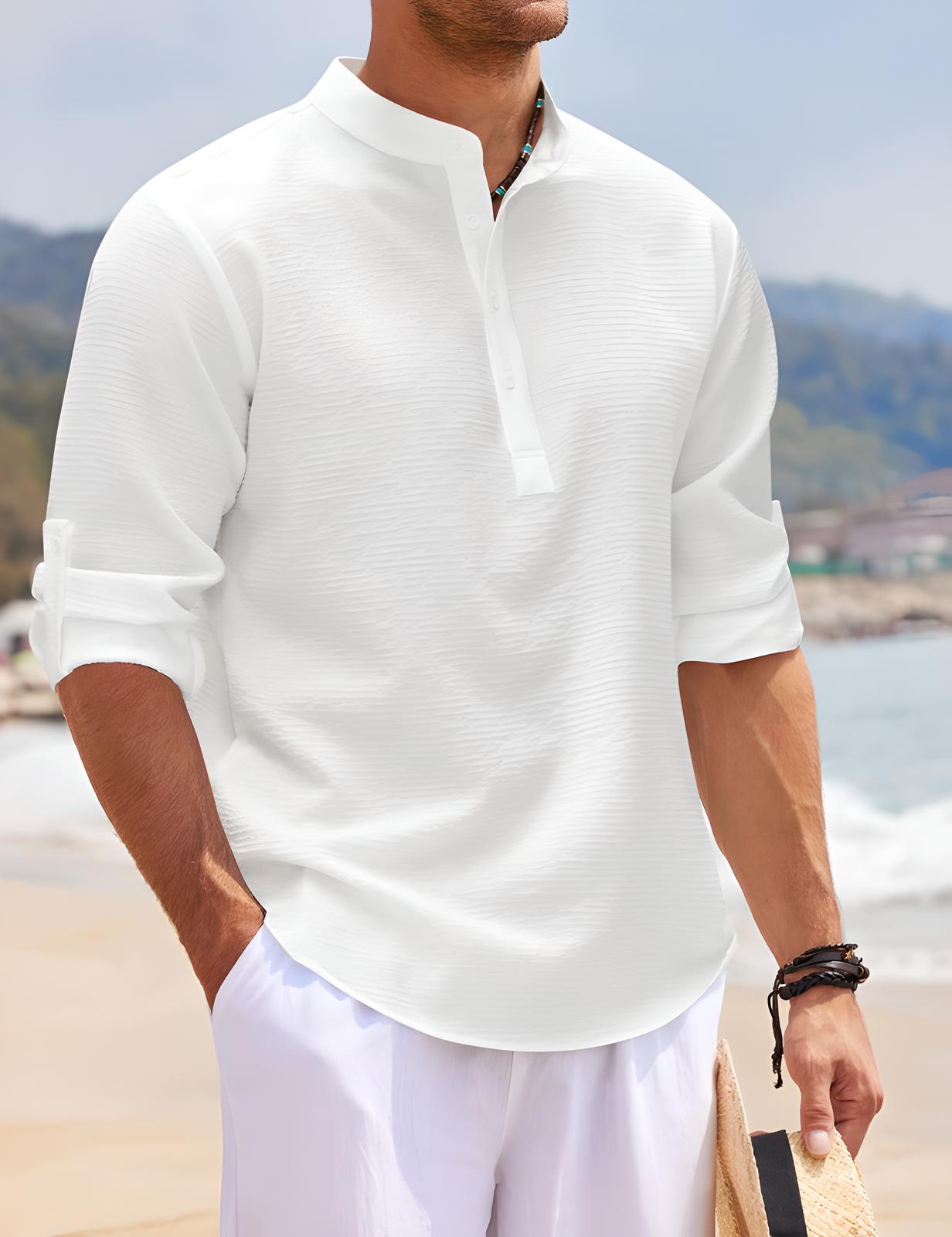 Jasper | Long Sleeve Stand Collar Shirt