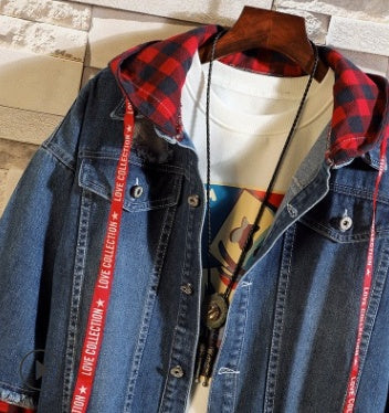 Kevin | Men’s Hooded Ripped Denim Jacket