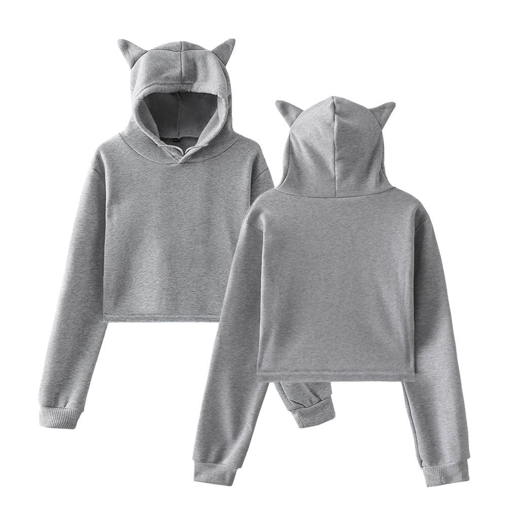 Mabel | Long Sleeve Crop Hoodie Sweatshirt