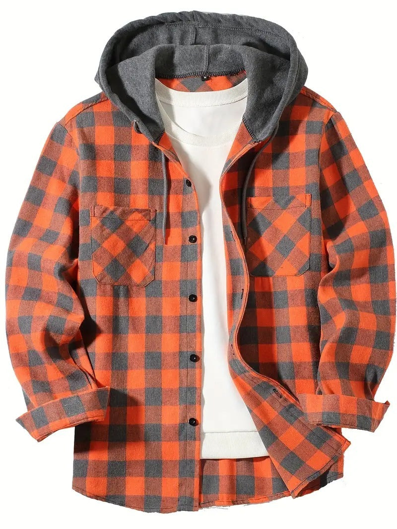 Caleb | Plaid Hooded Shirt