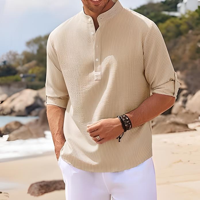 Jasper | Long Sleeve Stand Collar Shirt
