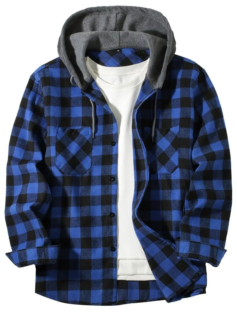 Caleb | Plaid Hooded Shirt