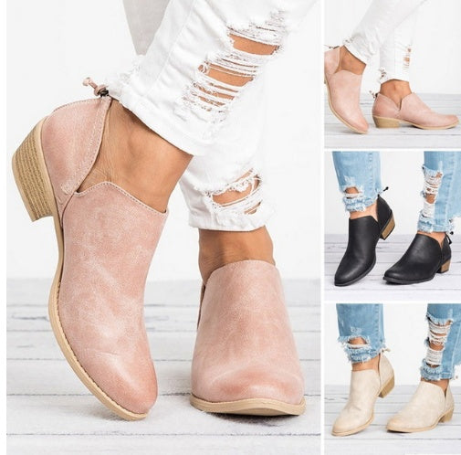 Posy | Women’s Retro High Heel Boots – Slip-On Autumn Ankle Style