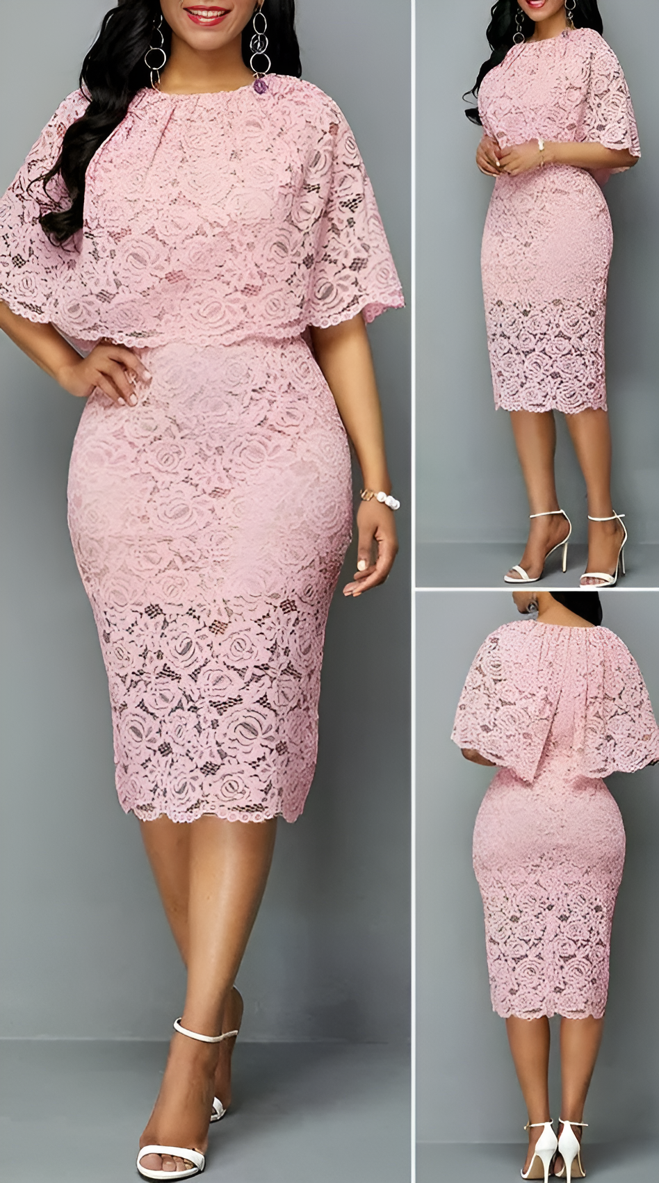 Portia | Women’s African Lace Plus Size Maxi Dress