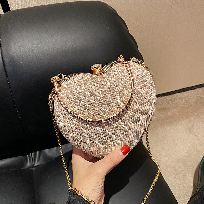 Gemma | Heart-Shaped Chain Crossbody Bag