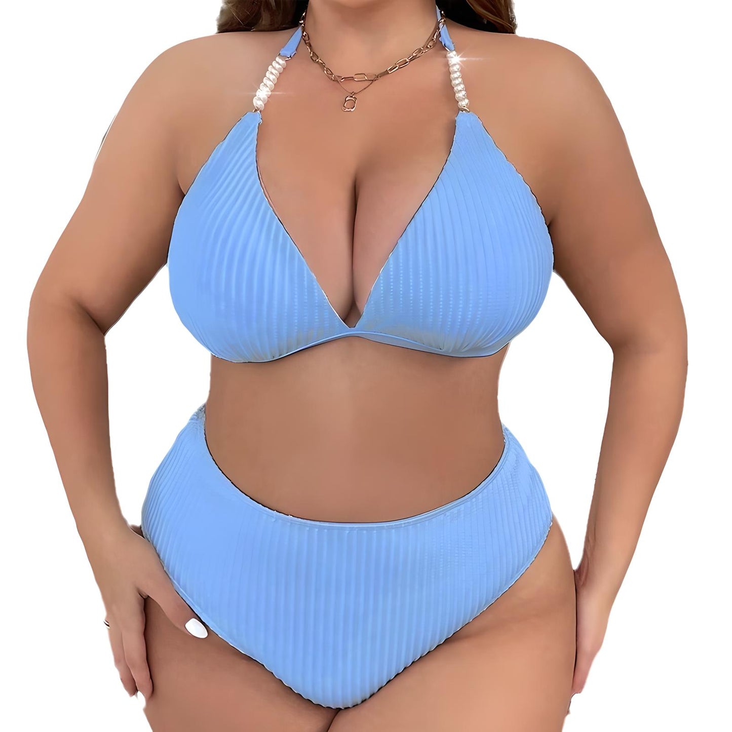 Marlo | Plus Size Halterneck Swimwear with Suspenders
