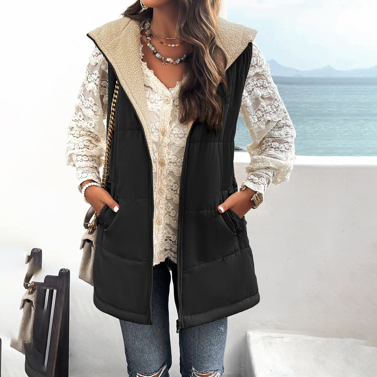 Kaitlyn | Hooded Cotton Vest