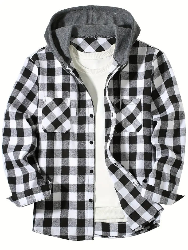 Caleb | Plaid Hooded Shirt
