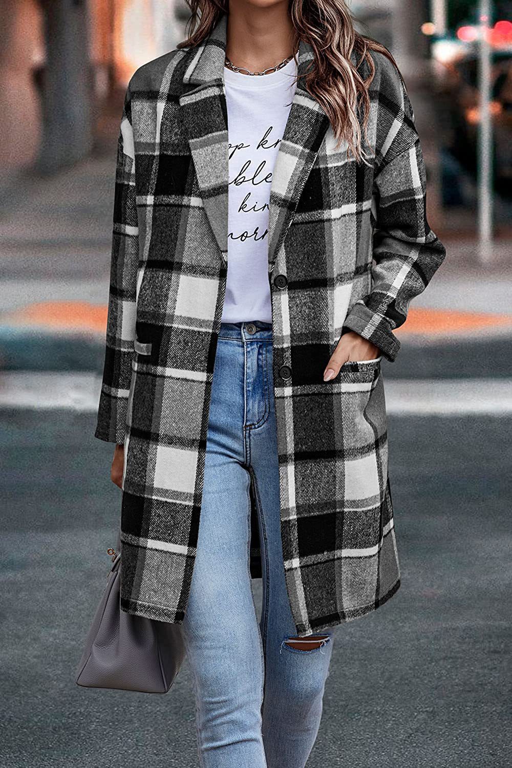 Helena | Long Plaid Wool Coat