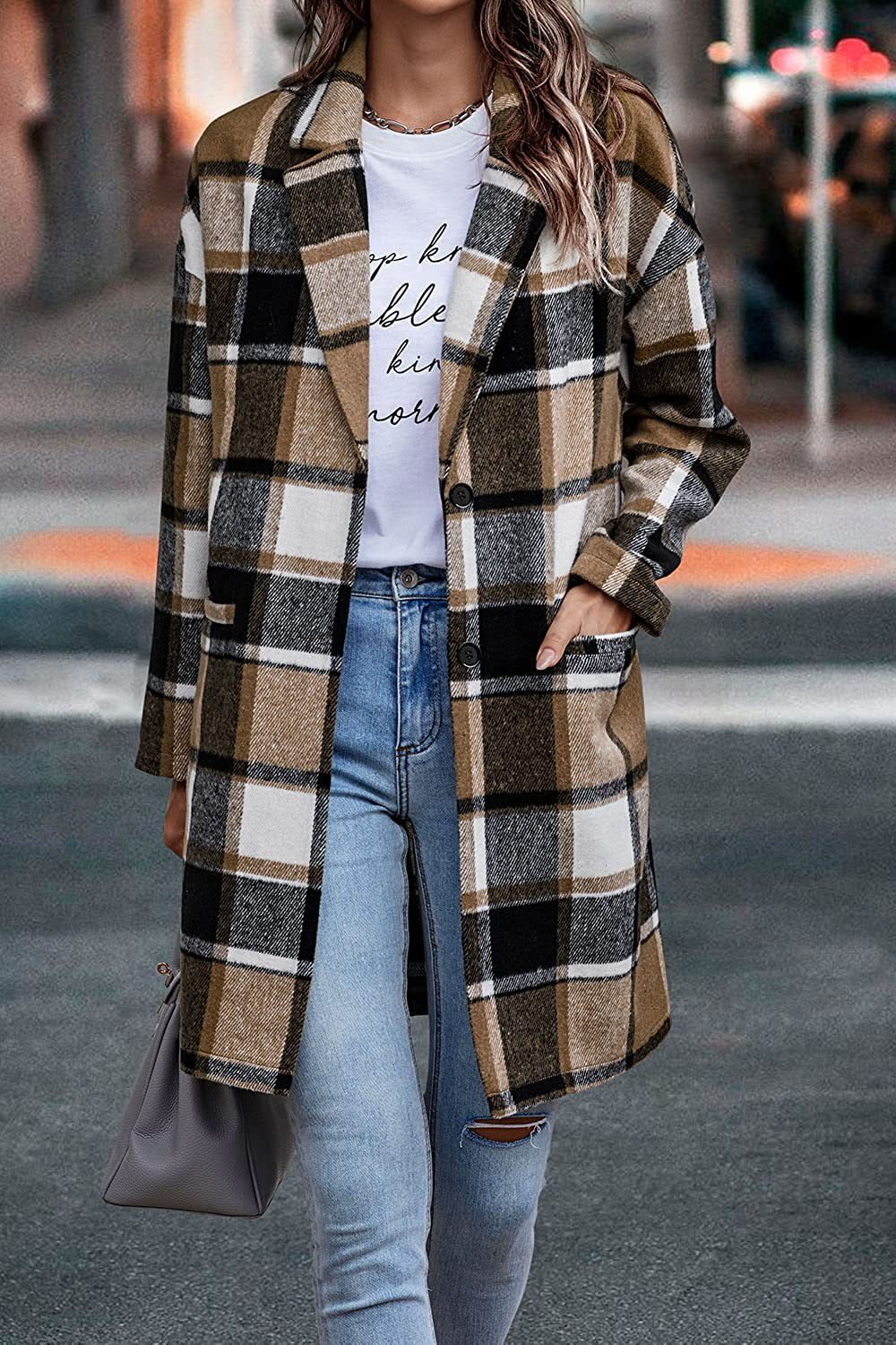 Helena | Long Plaid Wool Coat
