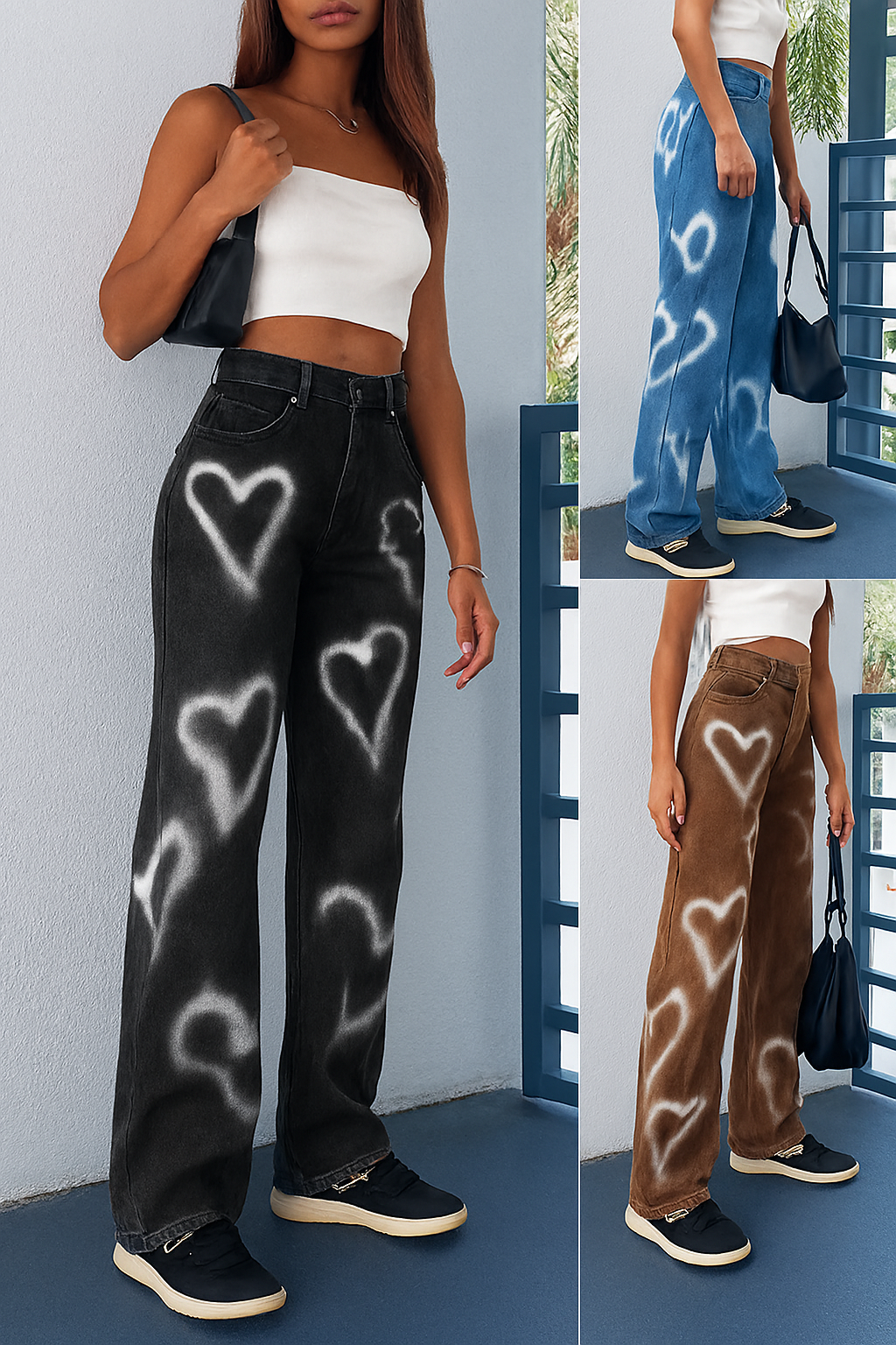 Carmel | Love Graffiti High-Waist Slim Jeans
