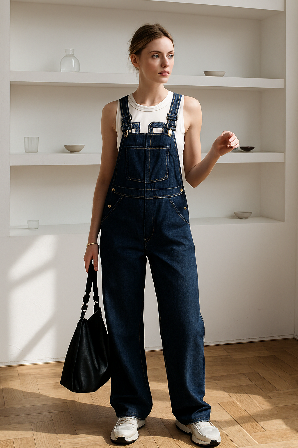 Madeline | Wide-Leg Suspender Jeans