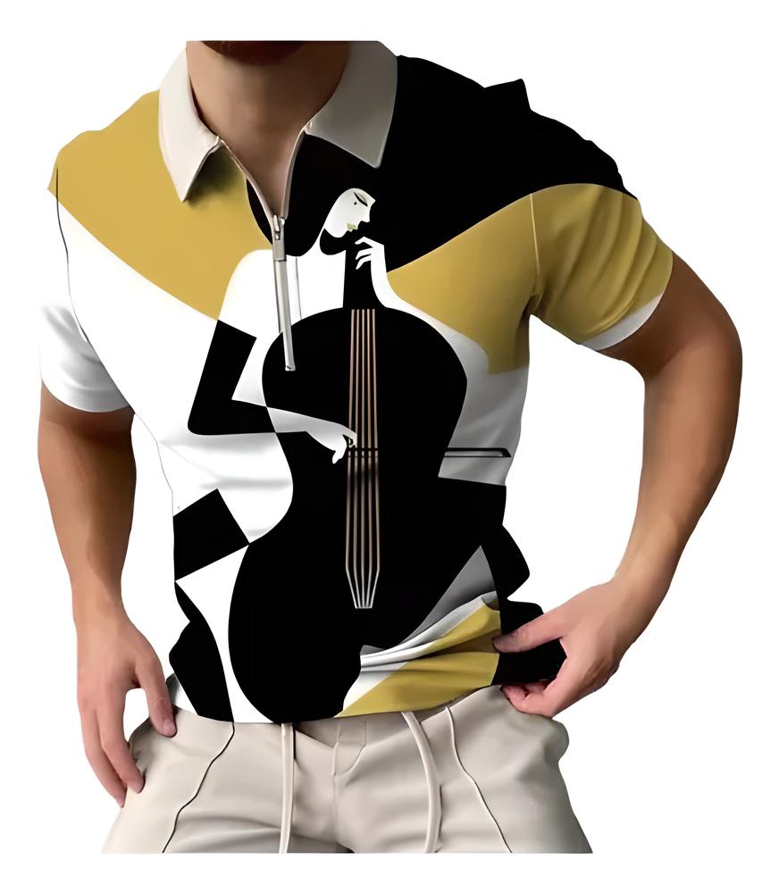 Dominic | Short Sleeve Face Art Print Shirt