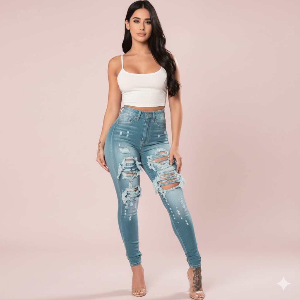 Calliope | Skinny Ripped Denim Jeans