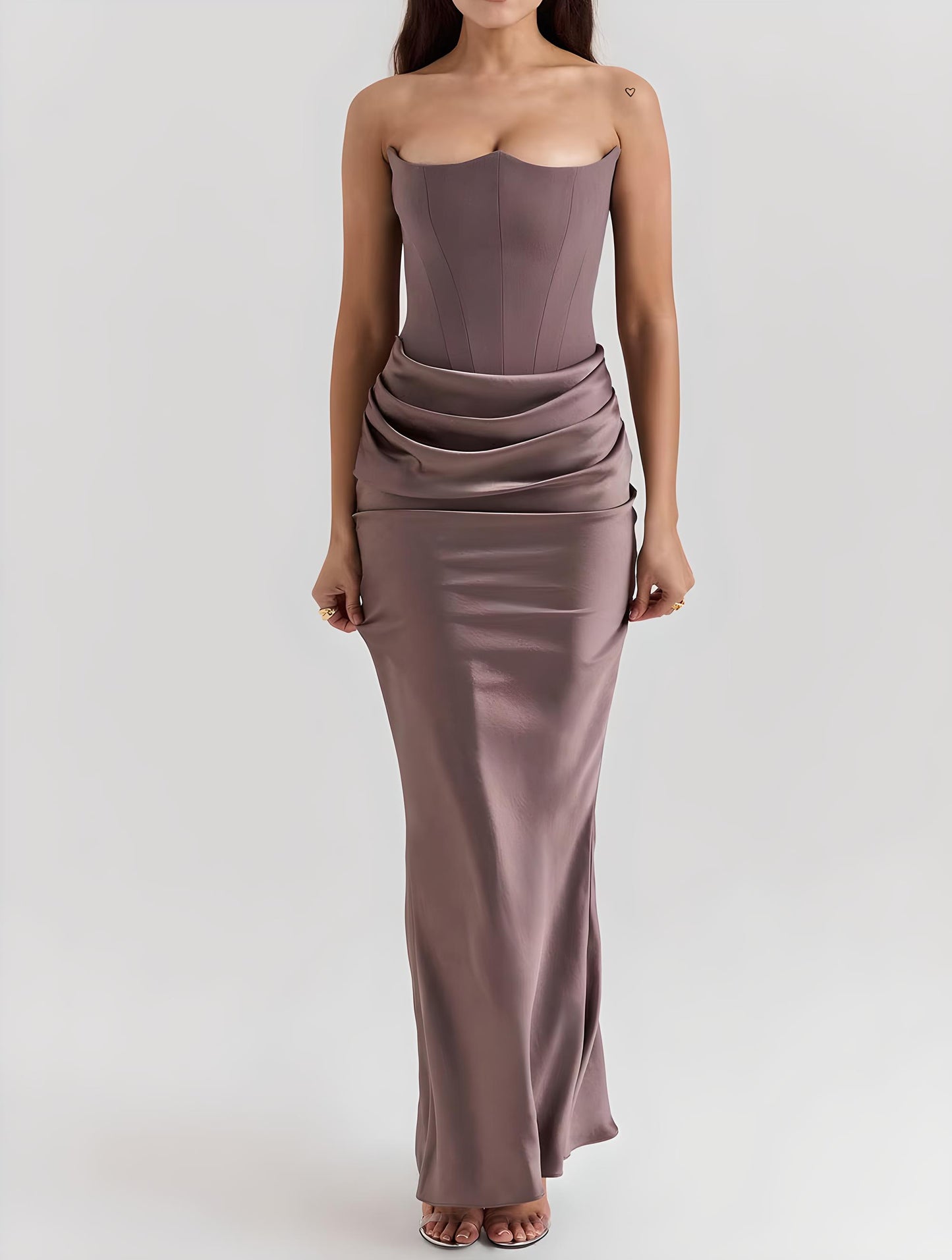 Lexi | Women’s Strapless Tube Evening Gown – Backless Long Bodycon Dress
