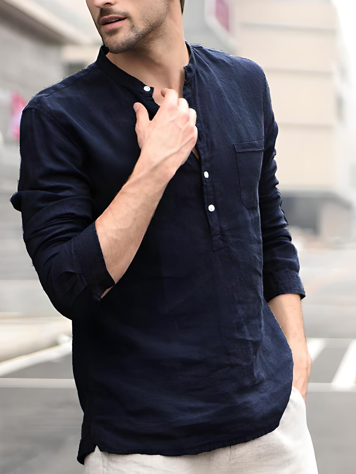 Mason | Plaid Collar Button-Up Shirt