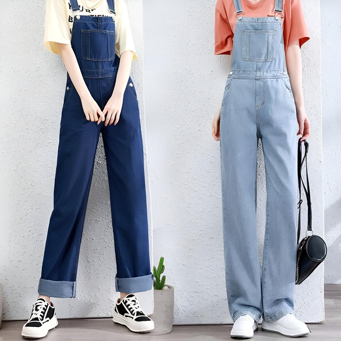 Madeline | Wide-Leg Suspender Jeans