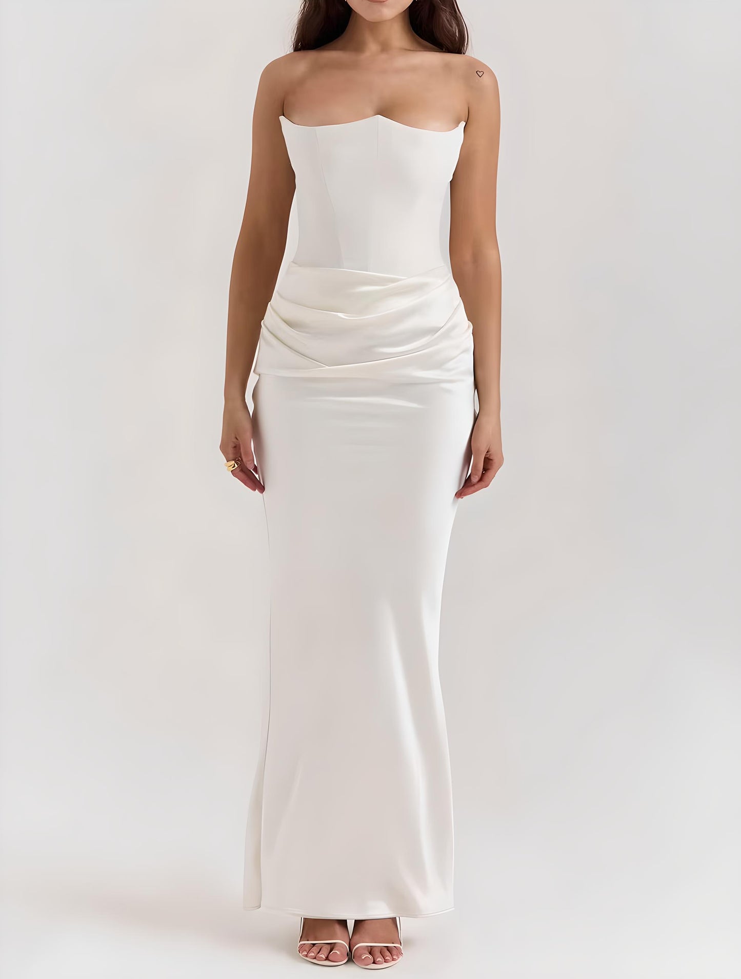 Lexi | Women’s Strapless Tube Evening Gown – Backless Long Bodycon Dress
