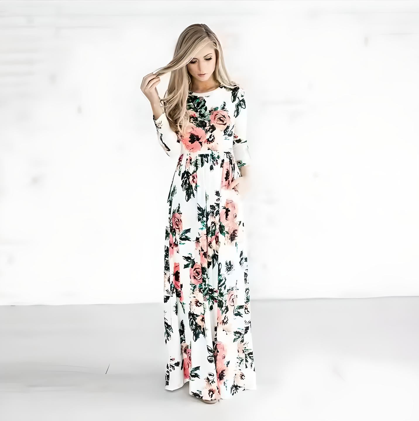 Olympia | Women’s Plus Size Boho Floral Maxi Dress
