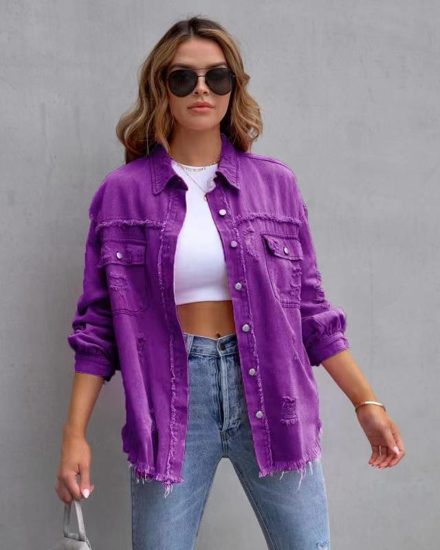 Jasmine | Ripped Shirt Jacket