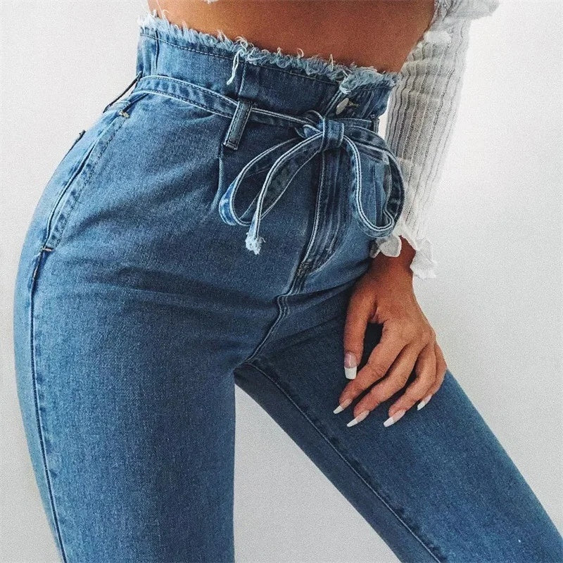 Rowan | High-Waisted Washed Denim Jeans