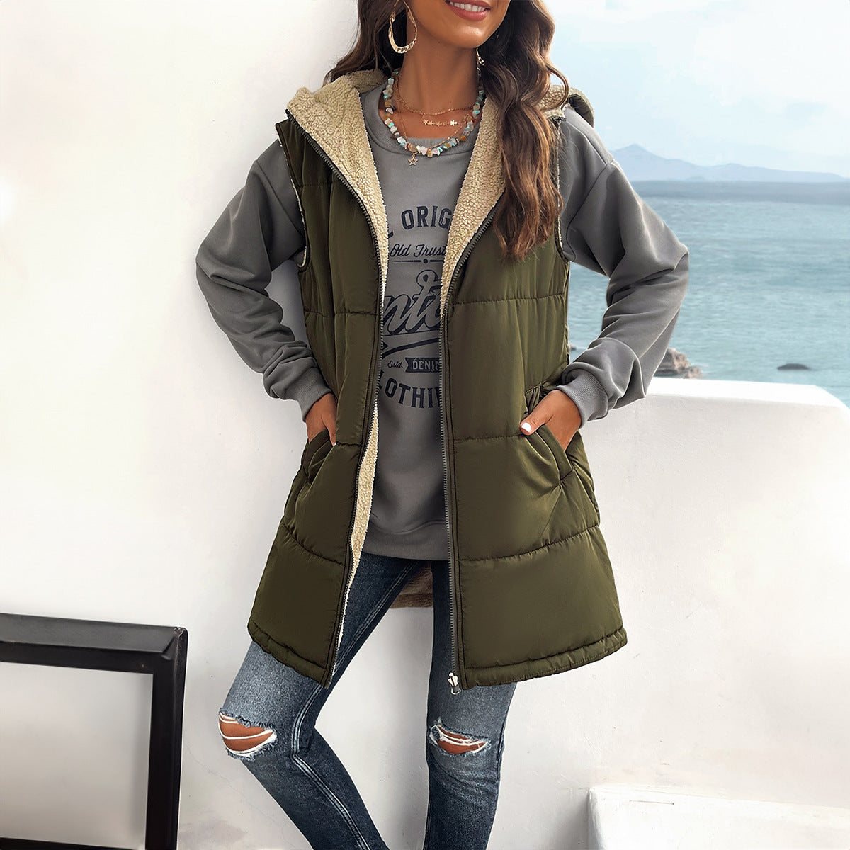 Kaitlyn | Hooded Cotton Vest