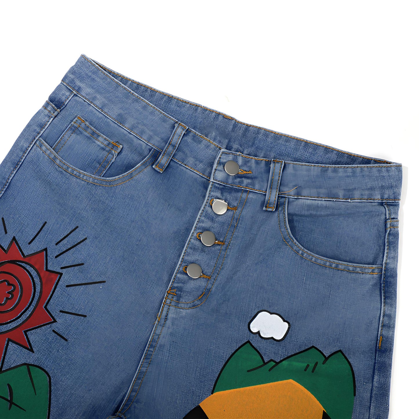 Colette | Cartoon Print Harem Jeans