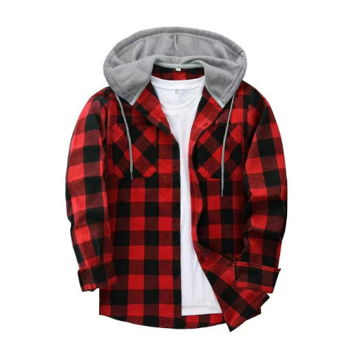 Caleb | Plaid Hooded Shirt