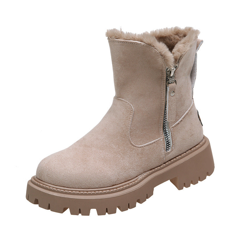 Ume | Women’s Plush Snow Boots – Faux Suede Non-Slip Winter Shoes