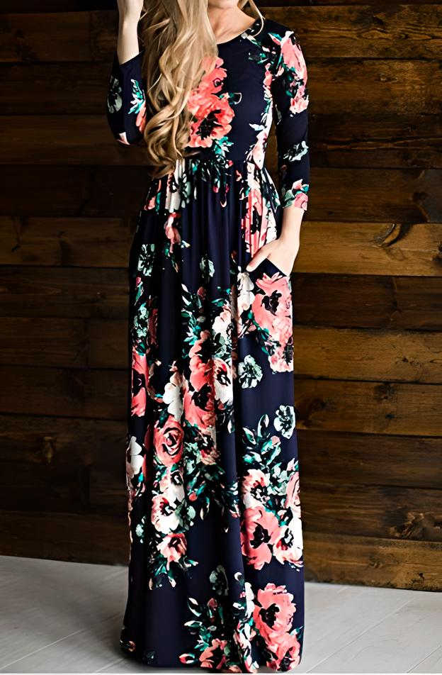 Olympia | Women’s Plus Size Boho Floral Maxi Dress