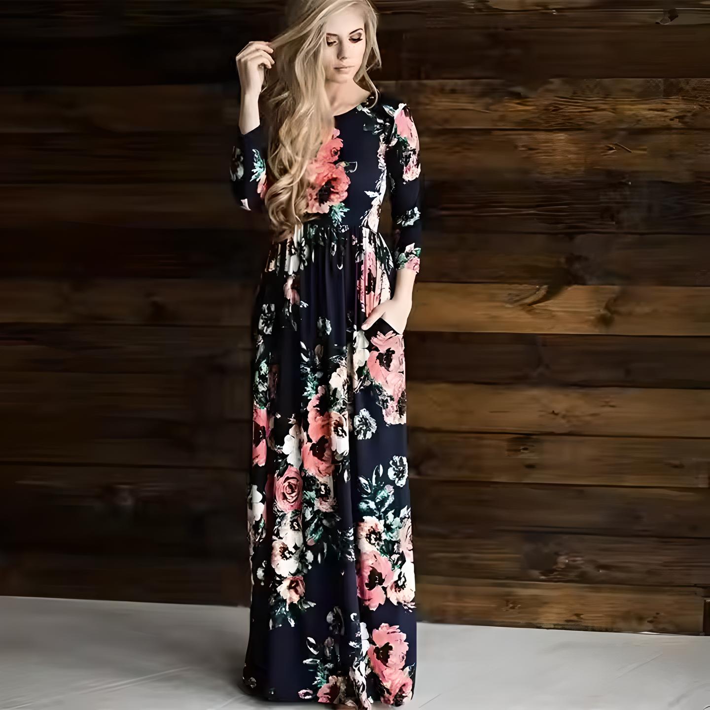 Olympia | Women’s Plus Size Boho Floral Maxi Dress