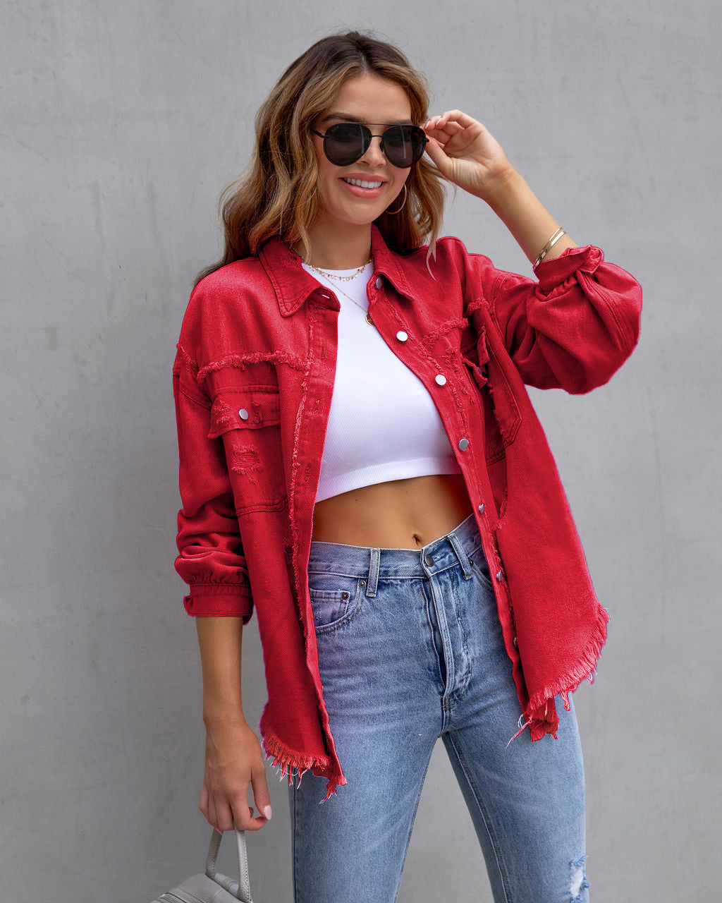 Jasmine | Ripped Shirt Jacket