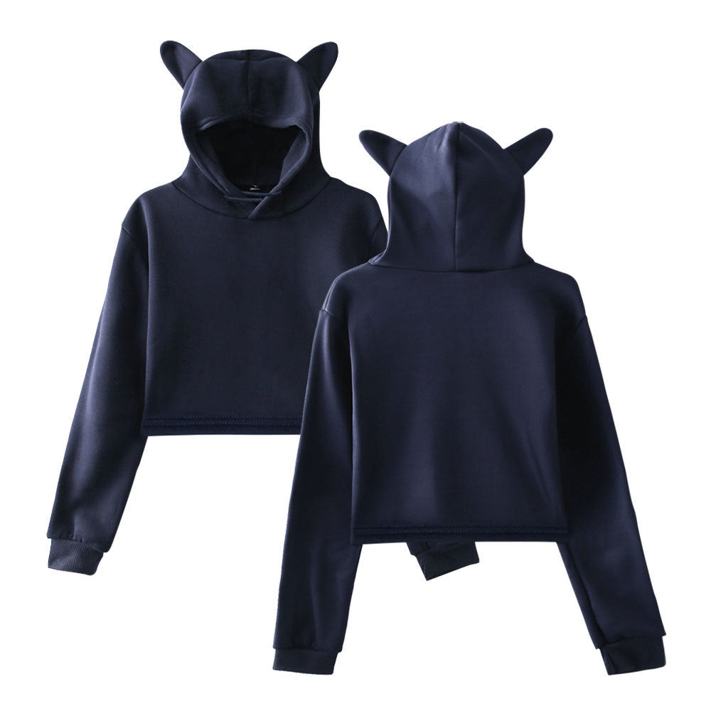 Mabel | Long Sleeve Crop Hoodie Sweatshirt