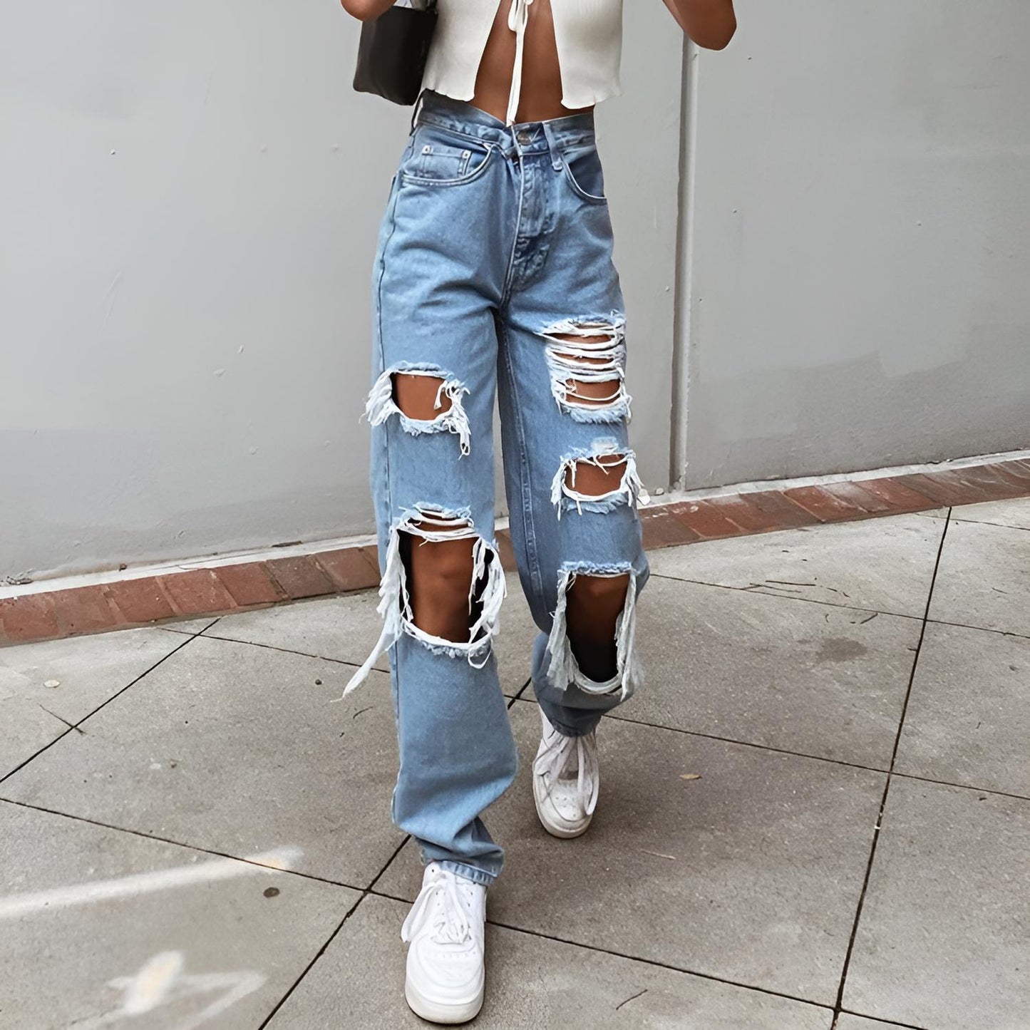 Serena | Ripped Washed Jeans