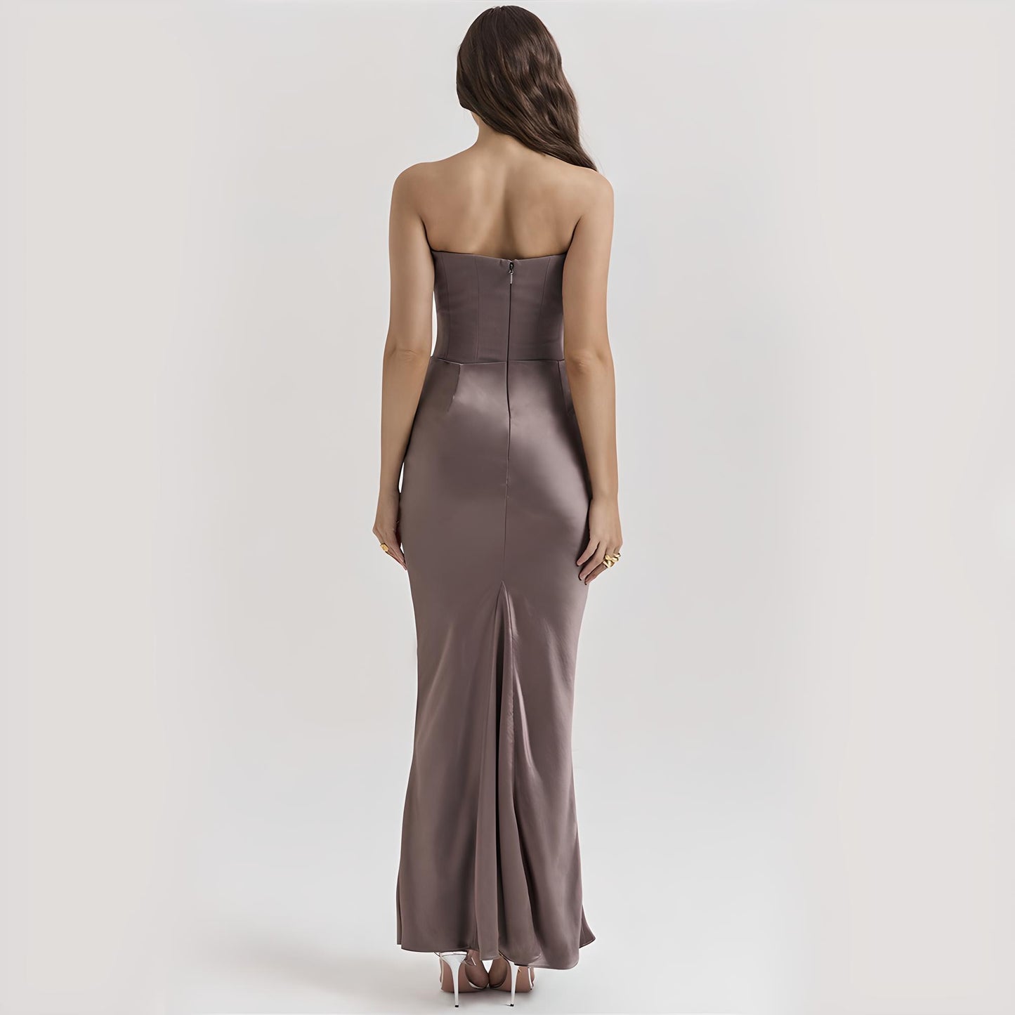 Lexi | Women’s Strapless Tube Evening Gown – Backless Long Bodycon Dress