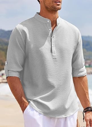 Jasper | Long Sleeve Stand Collar Shirt