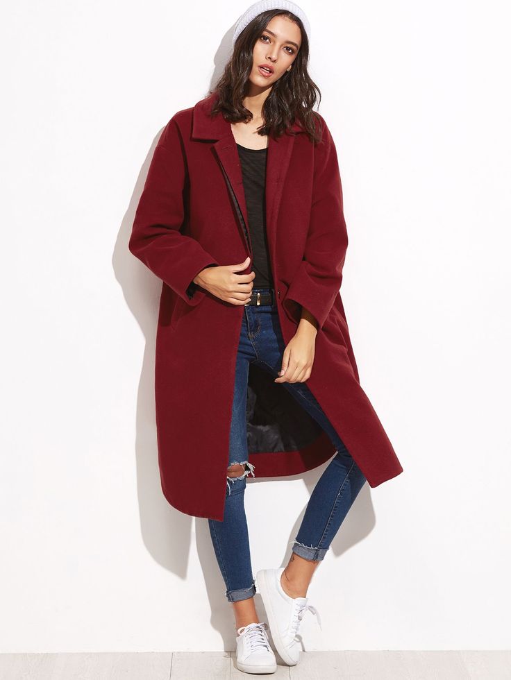 Wren | Women’s Casual Woolen Long Winter Jacket with Pockets