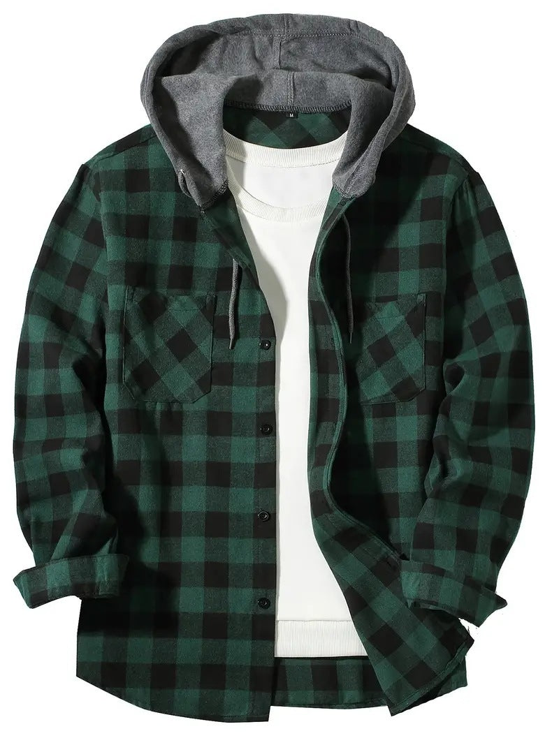 Caleb | Plaid Hooded Shirt