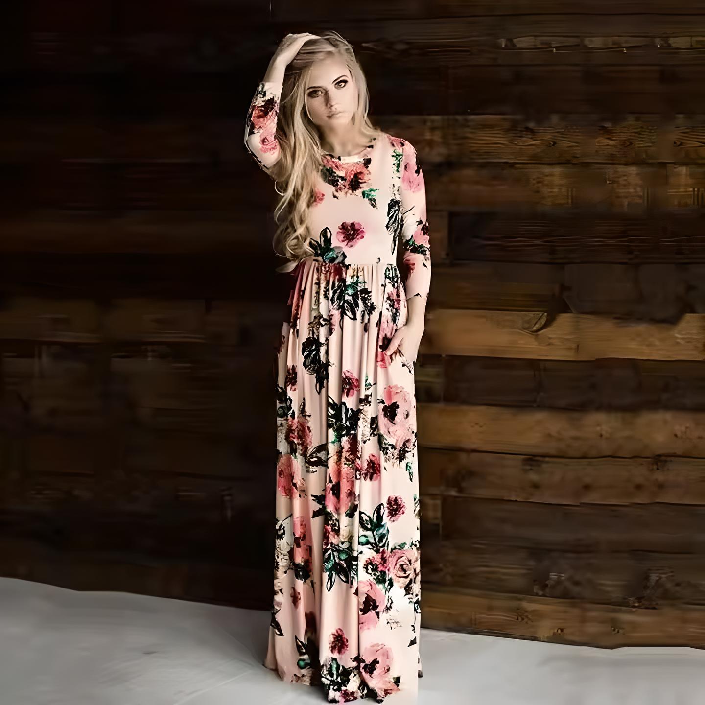 Olympia | Women’s Plus Size Boho Floral Maxi Dress