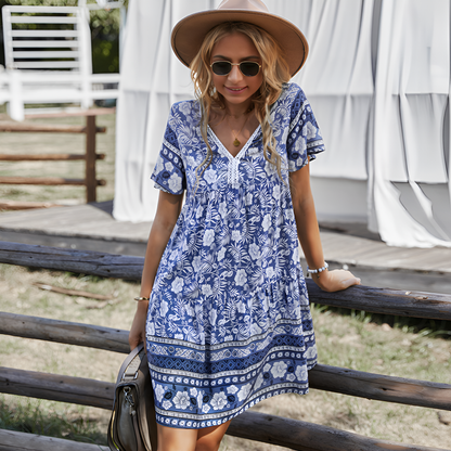 Noemi | Women’s Boho Floral V-Neck Summer Dress