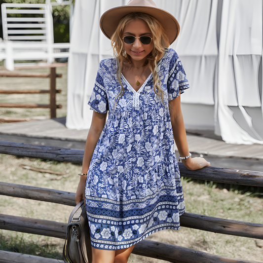 Noemi | Women’s Boho Floral V-Neck Summer Dress