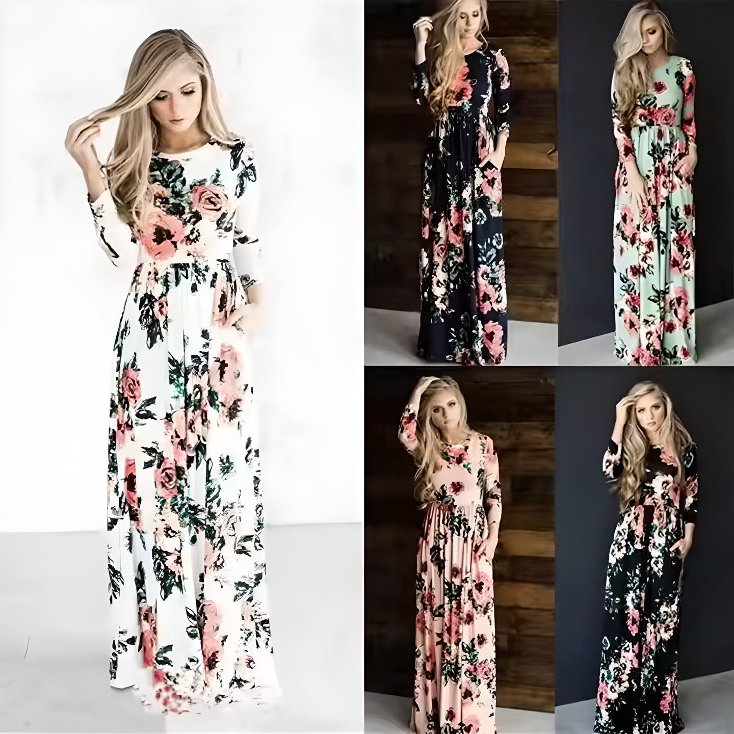 Olympia | Women’s Plus Size Boho Floral Maxi Dress