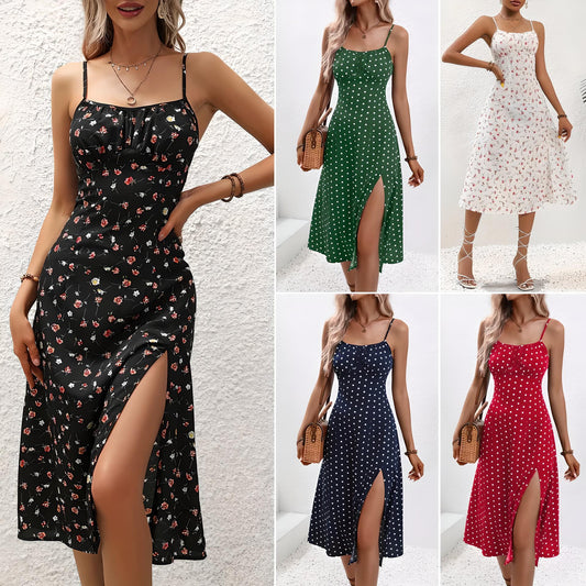 Aurora | Polka Dot Suspender Dress